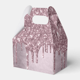 Dripping Mauve Glitter   Dusty Pink Melt Shimmer Favour Box