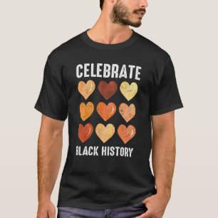 Dripping Melanin Heart Skin Tones Black Pride Hist T-Shirt
