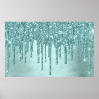 Dripping Mint Glitter | Aqua Teal Melting Pour