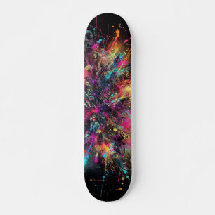 Dripping Neon Paint pattern Skateboard
