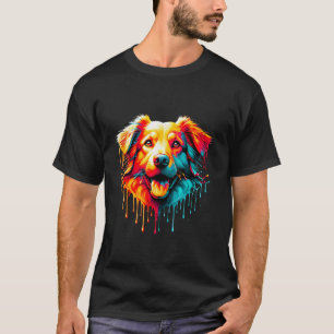 Dripping Paint Art Australian Kelpie Sheepdog T-Shirt