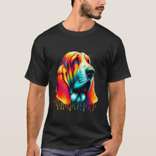 Dripping Paint Art Basset Hound Hush Puppy Dog T-Shirt
