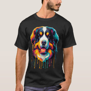 Dripping Paint Art Bernese Mountain Dog Berner T-Shirt