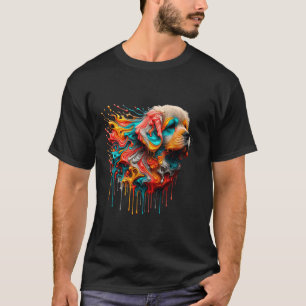Dripping Paint Art Bolognese Dog Bichon T-Shirt