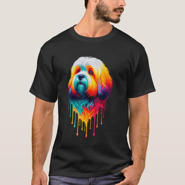 Dripping Paint Art Coton de Tulear T-Shirt (Front)