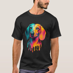 Dripping Paint Art Dachshund Dog Dachshunds Doxie T-Shirt