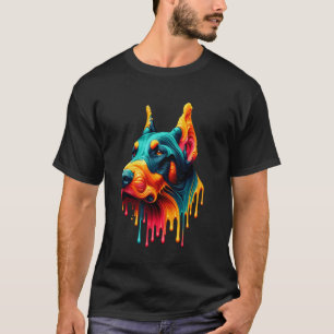 Dripping Paint Art Doberman Pinscher Dobermans Dob T-Shirt
