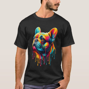 Dripping Paint Art French Bulldog Frenchie Bulldog T-Shirt