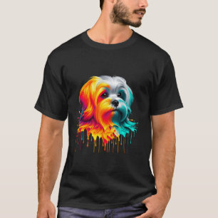 Dripping Paint Art Maltese Malteses T-Shirt