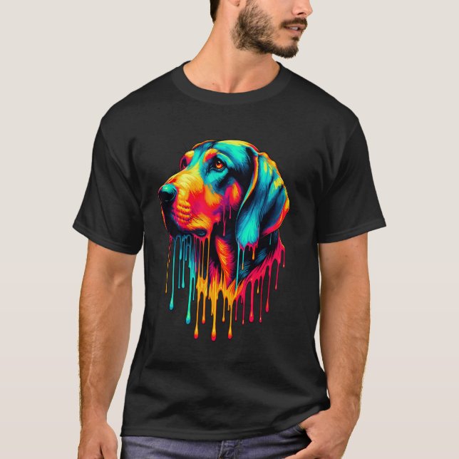 Dripping Paint Art Plott Hound T-Shirt (Front)