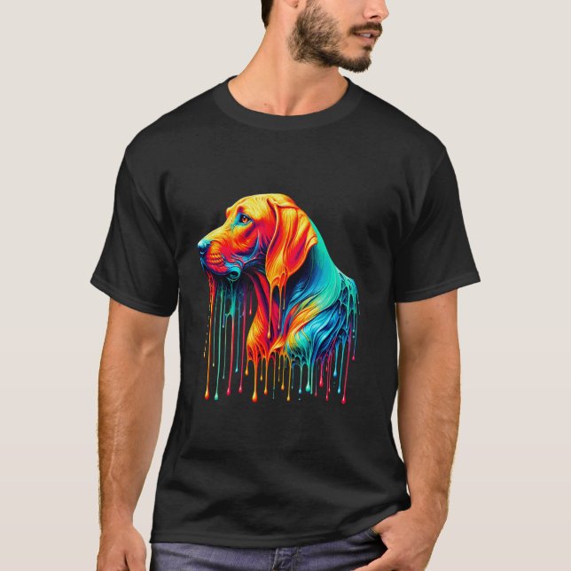 Dripping Paint Art Rhodesian Ridgeback Ridgebacks T-Shirt (Front)