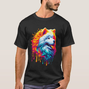 Dripping Paint Art Samoyed Dog Sammies T-Shirt