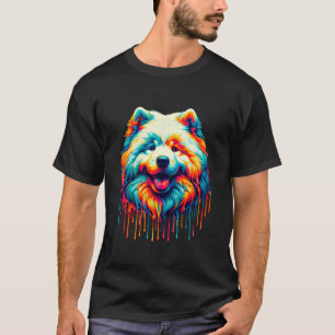 Dripping Paint Art Samoyed Dog Sammies T-Shirt