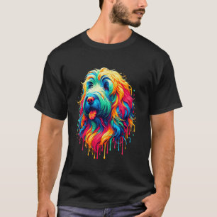 Dripping Paint Art Schapendoes Dutch Sheepdog T-Shirt