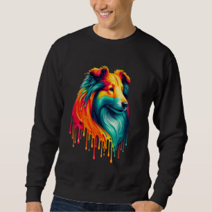 Dripping Paint Art Shetland Sheepdog Sheltie Sweatshirt