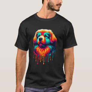 Dripping Paint Art Tibetan Spaniel T-Shirt