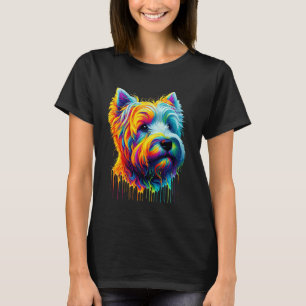 Dripping Paint Art West Highland White Terrier Wes T-Shirt