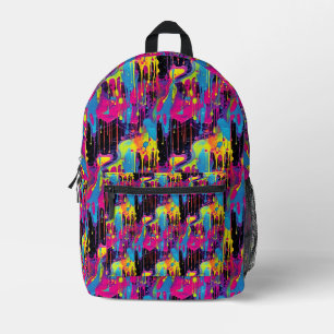 Dripping Paint Graffiti Printed Backpack