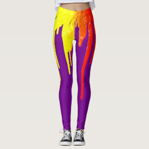 Dripping paint palette, purple, rainbow colours leggings