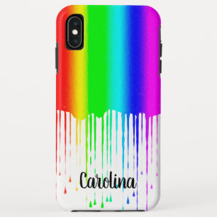 Dripping Paint Rainbow, Personalised with Name Case-Mate iPhone Case