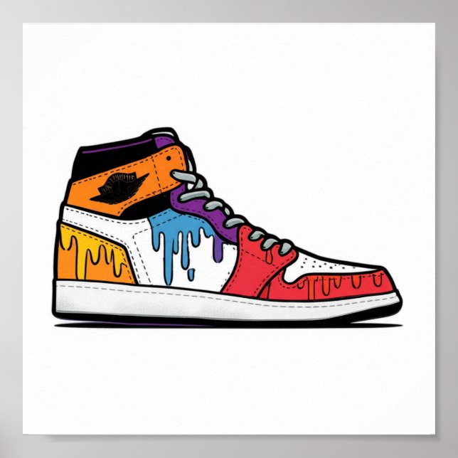 Dripping Paint Sneaker Poster (Front)