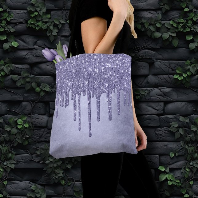 Dripping Purple Glitter | Chic Lavender Icing Pour Tote Bag (Creator Uploaded)