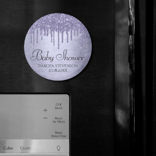 Dripping Purple Glitter   Lavender Icing Shower Magnet