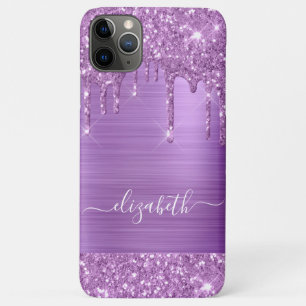 Dripping Purple Glitter Personalised Case-Mate iPhone Case