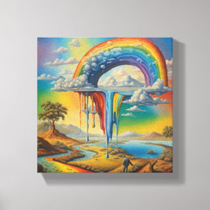 Dripping Rainbow Canvas Print