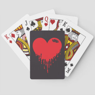 Dripping Red Heart Playing Cards