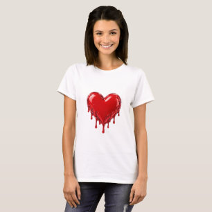 Dripping red love heart T-Shirt
