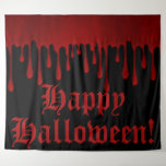 Dripping Red Satin Blood Drips Halloween Party Tapestry<br><div class="desc">Customise with or without text</div>