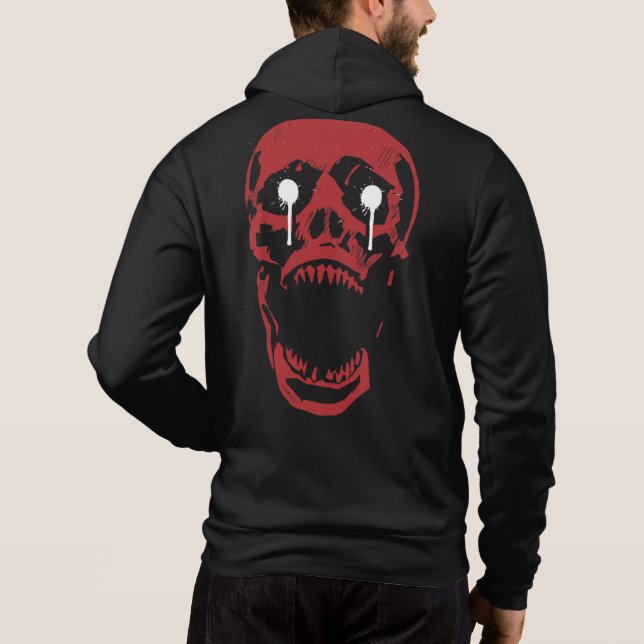 Dripping Red Skull: Gothic Edge Hoodie (Back)