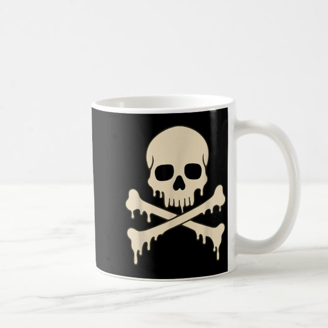 Dripping Skull Crossbones Horror Pirate Skeleton Coffee Mug (Right)