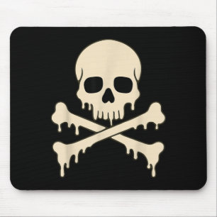 Dripping Skull Crossbones Horror Pirate Skeleton Mouse Pad