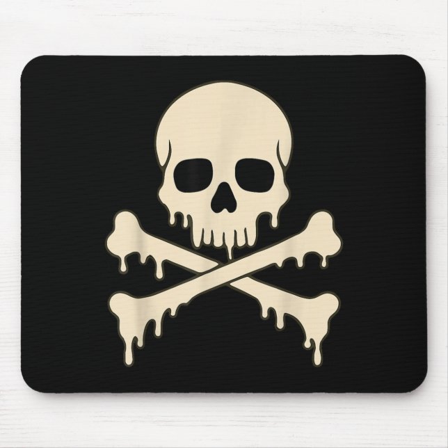 Dripping Skull Crossbones Horror Pirate Skeleton Mouse Pad (Front)