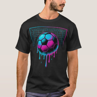 Dripping Soccer Ball Ice Cream Drip Boys Girls T-Shirt