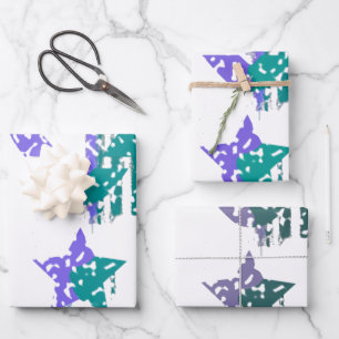 Dripping Speckles - Colourful Convergence Wrapping Paper Sheet