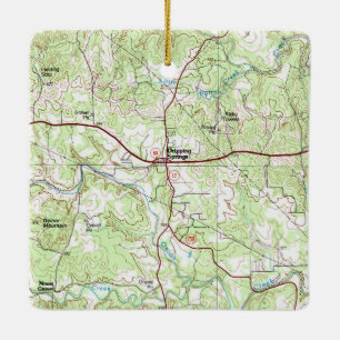 Dripping Springs TX Vintage Map Ceramic Ornament