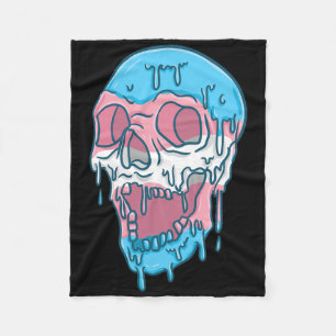 Dripping Trans Pride Skull Transgender Fleece Blanket