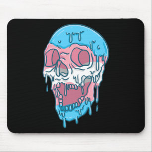 Dripping Trans Pride Skull Transgender Mouse Pad