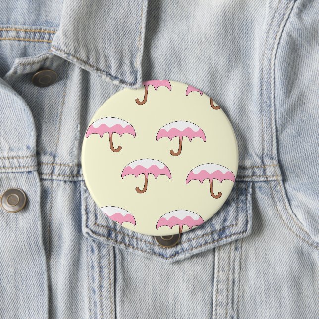 dripping umbrella pattern 10 cm round badge (In Situ)