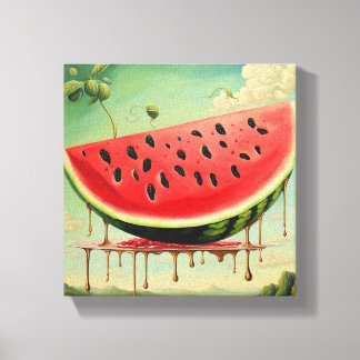 Dripping Watermelon Canvas Print