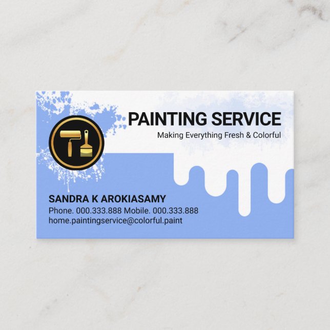 Dripping Wet Paint Home Painting Business Card (Front)