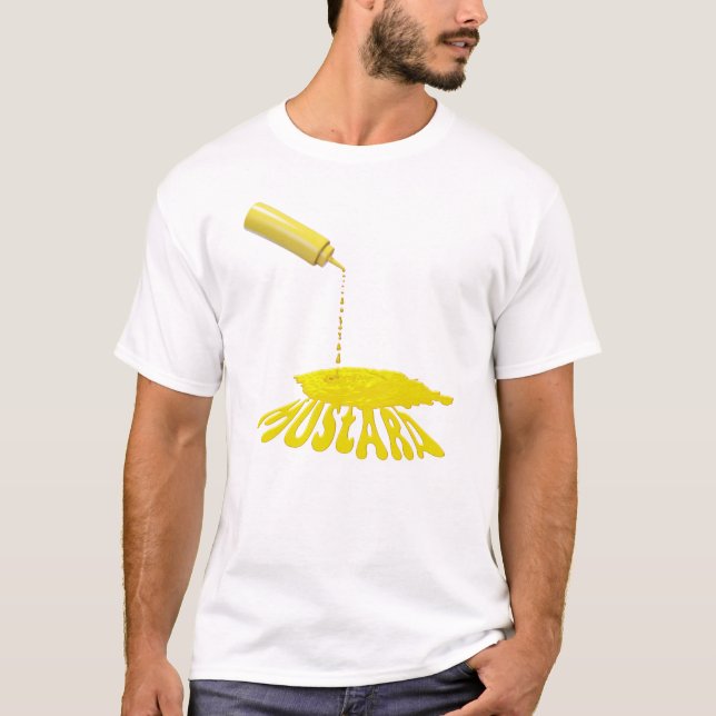 Dripping Yellow Mustard Bottle T-Shirt (Front)