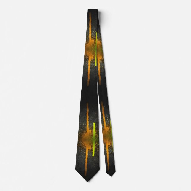 Dripping Yellow/Orange Paint Halloween Tie (Front)