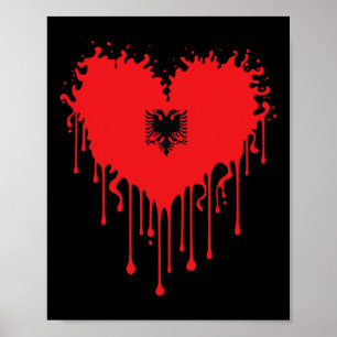 Drippings Heart Of Albynia Flag Design For Proud A Poster