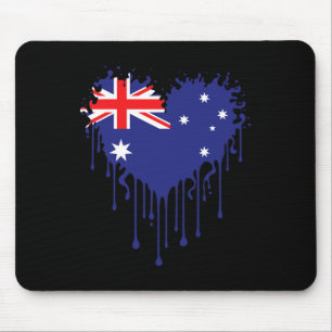 Drippings Heart Of Australia Flag Design For Proud Mouse Pad