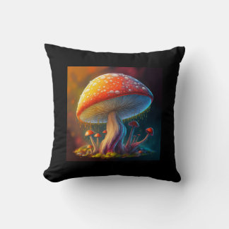 Drippy Amanita Muscaria Throw Pillow