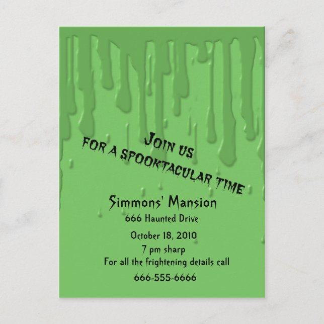 Drippy Slime Invitations (Front)
